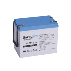 LINKEDPRO BY EPCOM Batería 12 Vcc / 75 Ah / UL / Tecnología AGM-VRLA / Para uso en equipo electrónico / Sistemas de emergencia y aplicaciones fotovoltaicas Terminales T3 LK7512