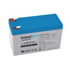 LINKEDPRO BY EPCOM Batería 12 Vcc / 9.5 Ah / UL / Tecnología AGM-VRLA / Para uso en equipo electrónico, Alarmas de Intrusión / Incendio/ Control de acceso / Video Vigilancia / Terminales F1 y F2. LK9.512