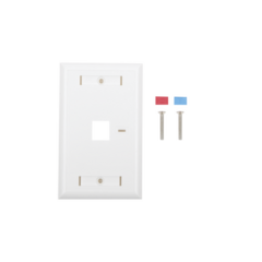 LINKEDPRO BY EPCOM Placa de pared de 1 puerto, Keystone, con espacio para etiqueta, Color Blanco MOD: LP-FP-21