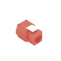 LINKEDPRO BY EPCOM Módulo Jack Keystone Cat5e (toolless), con terminación en ángulo 180 º Color Rojo, Compatible con Faceplate y Patchpanel Linkedpro MOD: LP-KJ-516-TTRD