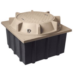 LINKEDPRO BY EPCOM Registro Mini Manhole con tapa de concreto polimérico 4 ft x 4 ft x 2 ft MOD: LP-MMH-4X4X2