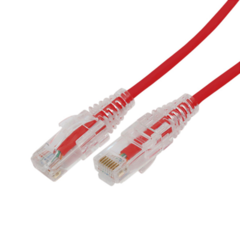LINKEDPRO BY EPCOM Cable de Parcheo Slim UTP Cat6A - 0.5 m Rojo, Diámetro Reducido (28 AWG) MOD: LP-UT6A-05-RD28
