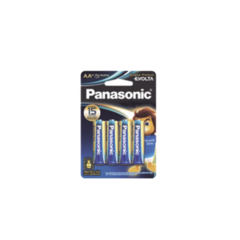 PANASONIC Batería Alcalina AA 1.5V EVOLTA / No recargable / Paquete 4 baterias LR6EGL/4B