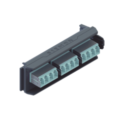 SIEMON Placa Acopladora LightVerse, 6 Conectores Dúplex LC/UPC "Shuttered", Acepta hasta 12 fibras Multimodo 0M3 y OM4 LVA12-LSQ-BC-A