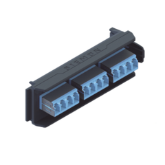 SIEMON Placa Acopladora LightVerse, 6 Conectores Dúplex LC/UPC "Shuttered", Acepta hasta 12 fibras Monomodo LVA12-LSU-BC-A