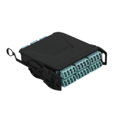 SIEMON Módulo Plug & Play LightVerse, Hasta 24 fibras, Base 8 Hembra, "Shuttered" LC/UPC para fibra Multimodo OM4, UL Loss MOD: LVM24EFLSV-BLUA