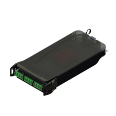 SIEMON Cassette para empalme (Fusión) LightVerse, Hasta 12 fibras, Conectores LC/APC "Shuttered", para fibra Monomodo, 900um, 1 metro MOD: LVS12-LSAALAB1A