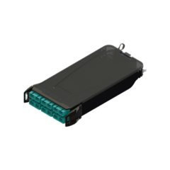 SIEMON Cassette para empalme (Fusión) LightVerse, Hasta 12 fibras, Conectores SC/UPC "Shuttered", para fibra Multimodo OM3, 900um, 1 metro MOD: LVS12-SCPLLAB1A