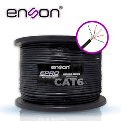 ENSON CABLE FTP CAT6 ENSON EPRO-CAT6-FTP FORRO PVC BLINDADO 4 PARES CALIBRE 23 AWG 100% COBRE USO INTERIOR BOBINA 1000 PIES 305 METROS **CERTIFICACION UL** EPRO-CAT6-FTP