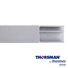 THORSMAN Canaleta de aluminio línea X color blanco, 53 x 14,66 mm, tramo de 2 metros DX10040.00
