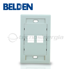 BELDEN PLACA DE PARED BELDEN AX106619 MEDIAFLEX 2 PUERTOS COMPATIBLE CON JACK KEYCONNECT COLOR BLANCO USO INTERIOR AX106619