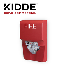 KIDDE ESTROBO DE PARED COMPACTA, MARCA KIDDE, MODELO EG1VRF, 15-75 CD, ROJA CON LA PALABRA FIRE EG1VRF