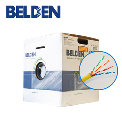 BELDEN CABLE UTP CAT6+ BELDEN 2412 004A1000 FORRO PVC AMARILLO CMR 4 PARES 350 MHZ CALIBRE 23AWG 100% COBRE USO INTERIOR ESPECIAL PARA INSTALACIONES SEGURIDAD, CCTV, VIDEO, DATOS, REDES ETHERNET CERTIFICABLE BOBINA 1000 PIES 305 METROS 2412 004A1000