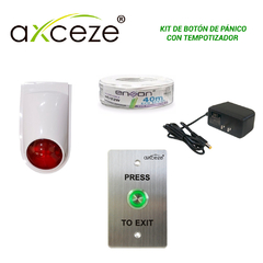 AXCEZE KIT DE BOTON DE PANICO CON TEMPORIZADOR