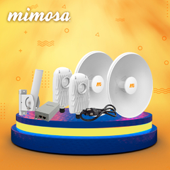 MIMOSA KIT DE 2 RADIOS B5X, DOS ANTENAS DE DISCO N5X25 RANGO DE FRECUENCIA DE 4.9 A 6.4 GHZ, (25 DBI), INCLUYE MONTAJE DE PARED, INYECTOR POE MIMOSA 50V, 60W Y 2 CABLES DE ALIMENTACIÓN B5XN5X25KIT