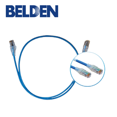 BELDEN PATCH CORD UTP CAT6 BELDEN C6D1106010 FORRO PVC AZUL CMR-RISER 4 PARES CALIBRE CONDUCTOR 28 AWG DIÁMETRO REDUCIDO COBRE ESTAÑADO MULTIFILAR USO INTERIOR PARTES RELACIONADAS:CONECTORES MODULARES CAT6 PATCH PANEL CAT6 LONGITUD 10 PIES 3 METROS C6D1106010