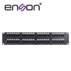 ENSON PATCH PANEL ENSON ENS-PAT48C6A 2UR PRECARGADO CAT6A 48 PUERTOS MONTAJE EN RACK ESTANDAR 19 PULGADAS ENS-PAT48C6A