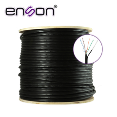 ENSON CABLE UTP AEREO CAT6 ENSON 43164B305 FORRO NEGRO 4 PARES CALIBRE 23 AWG 100% COBRE USO EXTERIOR FIGURA8 1000 PIES 305 METROS 43164B305