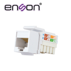 ENSON CONECTOR MODULAR JACK KEYSTONE RJ45 SERIE PRO, POSICION VERTICAL CAT6A COLOR BLANCO COMPATIBLE CON PLACAS ENSON EPRO-FP EPRO-JACK6A-WH