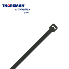 THORSMAN CINCHO NYLON THORSMAN TH 300-4.8-86 NEGRO C/100 4.8MM - 86MM DIAMETRO MAXIMO BOLSA/100PZS CAPACIDAD DE ATADO 86mm, FABRICADO EN POLIAMIDA (Nylon 66), GRADO DE FLAMABILIDAD UL 94 V-2, RESISTENTE A LA CORROSIÓN, HUMEDAD Y CLIMAS EXTREMOS, TENSIÓN 22 (KG) IDEAL PARA DUCTOS Y CABLES 4200-04001