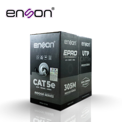 ENSON CABLE UTP CAT5E ENSON EPRO-CAT5E FORRO COLOR NEGRO PVC CM 4 PARES CALIBRE 24 AWG 100 CIENTO COBRE USO INTERIOR BOBINA 1000 PIES 305 METROS (CERTIFICACION UL) EPRO-CAT5E