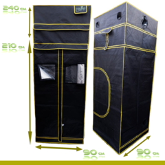 GAPY Gorila Grow Tent Altura Modificable Tienda Indoor Hidropónica Calidad Premium, Armario de Cultivo para Interior, 90*90*210/240 cms Mylar 1680D D de SUPER Alta Densidad. Fácil de Instalar, máxima Calidad y Durabilidad - La Mejor Opcion by Creative Planet