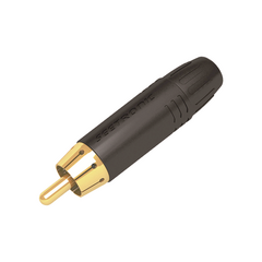SEETRONIC Conector Macho RCA | Carcasa Enchapada en Negro | Contacto Enchapado en Oro | Cable OD 3.5-6.5mm MT380