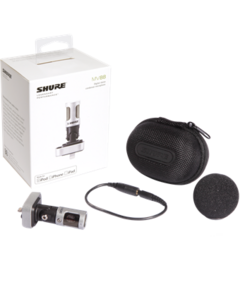 Shure MV88/A Micrófono Condensador Estéreo para Dispositivo Móvil - Calidad de grabación profesional y audio en alta definición