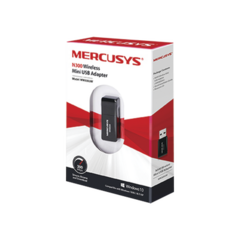 Mercusys Adaptador inalámbrico N USB 2.0 de 300 Mbps 2.4 GHz, 2T2R con 2 antenas internas MOD: MW300UM