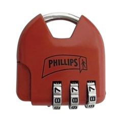 PHILLIPS-ASSA ABLOY Candado de Combinación Ajustable / No Requiere Llave / Color Rojo. MX2325