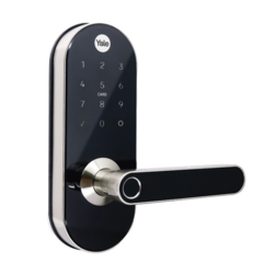 YALE-ASSA ABLOY Cerradura Digital YMC420 / con Teclado Táctil / lector de Tarjetas / Huellas / Incluye HUB / compatible con YALE CONNECT MX81727