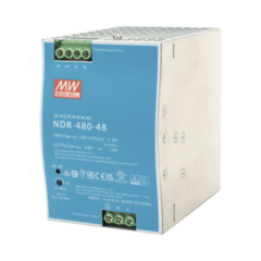 MEANWELL Fuente de Poder Industrial de 480W, salida 48 Vcc, para montaje en riel Din MOD: NDR-480-48