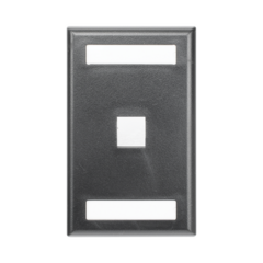 PANDUIT Placa de Pared Vertical, Salida Para 1 Puerto Keystone, Con Espacios Para Etiquetas, Color Negro MOD: NK1FBL