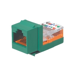 PANDUIT Conector Jack Estilo Leadframe, Tipo Keystone, Categoría 5e, de 8 posiciones y 8 cables, Color Verde MOD: NK5E88MGRY