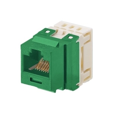 PANDUIT Conector Jack Estilo 110 (de Impacto), Tipo Keystone, Categoría 5e, de 8 posiciones y 8 cables, Color Verde MOD: NKP5E88MGR