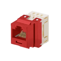PANDUIT Conector Jack Estilo 110 (de Impacto), Tipo Keystone, Categoría 5e, de 8 posiciones y 8 cables, Color Rojo MOD: NKP5E88MRD