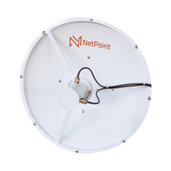 NetPoint Antena blindada de alto rendimiento de 2 ft, 3.3-3.9 GHz, Ganancia 26 dBi, Conectores N-hembra. MOD: NP3326