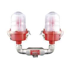 TWR Lámpara de Obstrucción Roja Certificada/ Luz Fija Tipo L-810 Doble LED/ 120 - 240 Vca/ Luz Infraroja MOD: OL2-VLED2-IR