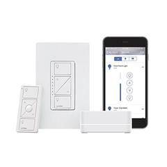 LUTRON ELECTRONICS (Caseta Wireless) Kit Hub PRO controlador, atenuador, control remoto y tapa. P-BDGPRO-PKG1W