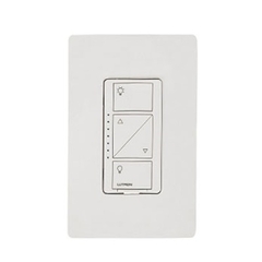 LUTRON ELECTRONICS (Caseta Wireless) Atenuador de pared. Aumenta/Disminuye Intensidad de Iluminación. No requiere cable neutro. 150W LED / 600W INC/HAL PD6WCLWH