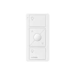 LUTRON ELECTRONICS Control remoto PICO 3 botones encender/apagar, subir/bajar intensidad, color blanco, complemente con un atenuador Caseta, RA2, RadioRa2. MOD: PJ2-3BRL-G-WH-L01