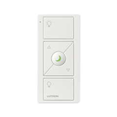 LUTRON ELECTRONICS CONTROL REMOTO INALAMBRICO CON 3 BOTONES SUBIR/BAJAR, ENCENDER, APAGAR, NIGHTLIGHT color blanco MOD: PJN-3BRL-G-WHL-01