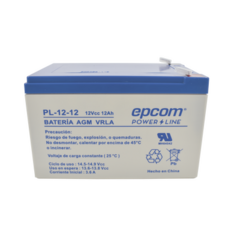 EPCOM POWERLINE Batería de respaldo / 12 V, 12 Ah / UL / Tecnología AGM-VRLA / Para uso en equipo electrónico Alarmas de intrusión / Incendio/ Control de acceso / Video Vigilancia / Terminales F2. PL-1.2-12