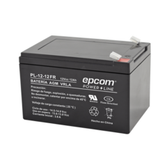 EPCOM POWERLINE Batería de respaldo / 12 V, 12 Ah / UL / Tecnología AGM-VRLA / Retardante a la flama / Para uso en equipo electrónico Alarmas de intrusión / Incendio/ Control de acceso / Video Vigilancia / Terminales tipo F2. PL-12-12-FR