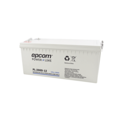 EPCOM POWERLINE Batería 12V @ 200 Ah / AGM-VRLA / Uso en Aplicación Fotovoltaica /Terminales Tipo Tornillo HEX M6 MOD: PL-200-12