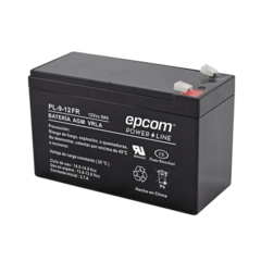 EPCOM POWERLINE Batería de respaldo / 12 V, 9 Ah / UL / Tecnología AGM-VRLA / Retardante a la flama / Para uso en equipo electrónico Alarmas de intrusión / Incendio/ Control de acceso / Video Vigilancia / Terminales tipo F1. PL-9-12FR