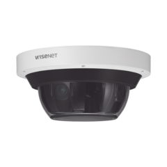 Hanwha Techwin Wisenet Cámara IP Multisensor 8MP ( 4 Sensores de 2MP) WDR 120 DB, Lente Motorizado 2.8 - 12 MM, 12Vcc/ POE+ /IP66 /IK10 MOD: PNM-9084RQZ1