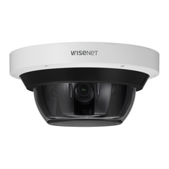 Hanwha Techwin Wisenet Camara IP Multisensor 20MP (4 Sensores de 5MP), WDR 120 DB Lente Motorizado 4.13 - 9.4 MM 12Vcc/ HPOE /IP66 /IK10 MOD: PNM-9085RQZ1