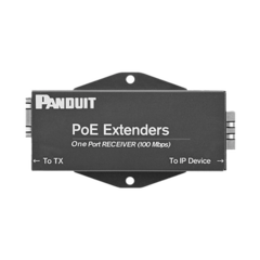 PANDUIT Receptor PoE/PoE+ Para Uso con Transmisor POEXTX1, Hasta 610 Metros (2000 ft) con Cable Cat5e o Cat6, 10/100Mbps MOD: POEXRX1