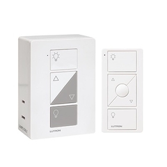 LUTRON ELECTRONICS (Caseta Wireless) Kit, adaptador y control remoto PICO, Ideal para lamparas, tiene 3 funciones atenuador, on/off, repetidor señal. P-PKG1P-WH